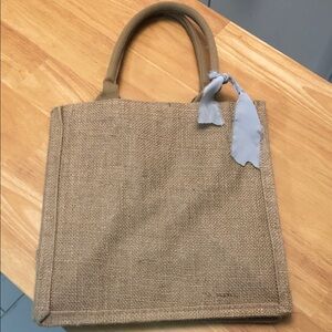 NWOT canvas jutelike tote